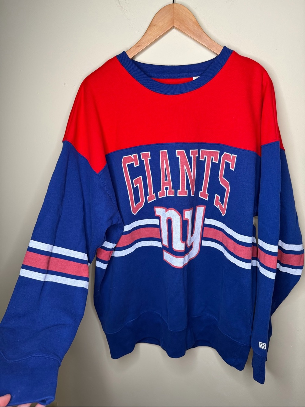 Tailgate Vintage New York Giants Colorblock Crew neck Sweatshirt Size Large
